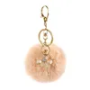 Sleutelhanger Party Gunst Leuke Rhinestone Ballerina Girl Rex Rabbit Bont Ball Vrouwelijke Tas Hanger