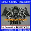 Injektionsformmissioner för SUZUKI GSX-R1000 GSXR1000 K2 00-02 Bodywork 24NO.16 GSXR Matte Black 1000 CC 1000CC 00 01 02 GSXR-1000 2000 2001 2002 Motorcykel OEM Bodys