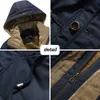 Män vinter huva tjock fleece parkas jacka hatt avtagbar kappa män utomhus militär casual fickor lös parka jacka män 6xl 211023