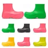 Chelsea Boots Womens Snoep Effen Kleuren Roze Zwart Pistache Frost Geel Rood Platform Martin Enkellaars Ronde Tees Waterdichte Mode