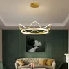 Crown Chandelier ledde levande pendellampor nordiska varm tjej ljus modern matsal lätt kreativ tak armatur