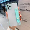 Matowe Przejrzyste przypadki telefonu komórkowego dla iPhone 12 11 Pro Max X XR z uchwytem pierścieniowym na rękę DROP-DROVE Dwa-One PC TPU Ramka Mobilelephone Case