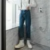 IEFB Abbigliamento da uomo Salopette dritta primaverile Pantaloni di jeans blu Jeans alla moda da uomo stile coreano alla moda con cinturino casual 9Y3620 210524