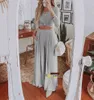 Nya kvinnors byxor Två stycken Set Autumn Winter Round Neck Long Sleeve Wide Leg Jumpsuit