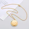 10PcsLot Flower Pattern Round Po Frame Pendant Necklace Mirror Polish Stainless Steel Memorial Locket Chains7201358