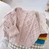 Autumn Winter Kids Baby Girls And Boys Full Sleeve Single Breasted Solid Knit Cardigan Coat Toddler Children's Sweater 6M-5Y 211106