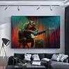 Toile d'art avec singe musical jouant de la guitare, affiches et imprimés d'animaux, peintures artistiques sur le mur, images modernes pour salon