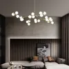 Nordique Loft Magique Haricot Verre Led Pendentif Lampes Art Branches Molécule Salon Chambre Luminaires Suspendus