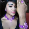 Boucles d'oreilles collier Grace mode déclaration ensemble de bijoux de mariée Noble couleur or mariage nigérian femme accessoires en gros