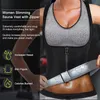 Mulheres sauna shaper colete thermo suor shapewear tanque de emagrecimento colete de cintura treinador espartilho ginásio ginásio exercício zipper camisa 210708