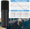 Mikrofon USB plus Cardioid Condenser Podcast Mic 192KHz / 24Bit Plug and Play, zapewnij dwa uchwyty mikrofonowe na życzniki, głos, YouTube, Gaming