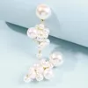 Elegante Dichiarazione di orecchini per orori per oro per la goccia di perla per le donne design coreano coreano