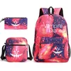 Sac à dos 3 pièces The Vampire Diaries pour l'école adolescents filles garçons toile femmes noir Bookbag mode voyage Mochilas