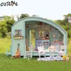 2022 Diy Doll House Wood Doll House Miniature Dollhouse Furniture Kit Toys For Children Gift Time Travel Novelly Artiklar