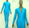 Seksowne kobiety Bodysuit Joga Costume Front Zipper Unisex 23 Kolor Lycra Spandex Catsuit Costume No Hand Halloween Party Fancy