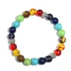 Bracelets avec comptes 7 Chakra Hébras de pierre curative Pulsera Joyas de pierres précieuses de cristal pour femmes Yoga Méditation en plein air