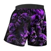 Ujwi Plus Size Kvinnor / Mäns 3D-skalle tryckta shorts lila röd trasig för hiphop Wok Board 5XL 210716