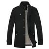 Män Solid Trench Coat Mandarin Collar Fashion Men's Overcoat Slim Fit Brand Clothing Casual Cotton Jacka