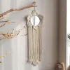 Spiegels Ronde Macrame Spiegel Muur Opknoping Handgemaakte Make-up Tapijt Thuis Veranda Voor Bohemen Badkamer Decoratief