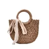 Rattan Knitting Women Straw Pack Handbag Summer Beach Round Female Shoulder Bags For Holiday Travel Multi-Styles Fashion Bohemia