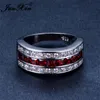 Bröllopsringar Junxin Fashion Women Red Geometric Ring Luxury White Gold Vintage for Birth Stone Jewelry