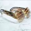 Designer Zonnebril Hout Ronde Mannen Metalen Retro Houten Zon Driving Shades voor Vrouwen Zwart Rood Wit Party Eyewear T8RP