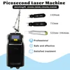 Vertikal Picosecond Laser Machine Professional Tattoo Removal Scars Behandling med 4 våglängder Tre sonder Hudföryngring
