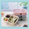 Kitchen Housekeeping Organization Home & Gardenbento Boxes Student Lunch Grid Wheat St Microwave Bento Kids Storage Box School Food Containe