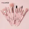 Maange 11pcs /セット化粧ブラシProピンクブラシセット粉アイシャドウブレンディングアイライナーまつ毛眉毛メイクアップビューティーコスメティックブラシ