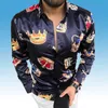 Plus Size 2XL Heren Casual Vintage Shirts Lange Mouw Herfst Hawaiian Shirt Skinny Fit Verschillende Patroon Man Kleding Vest Blouse