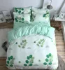 Conjunto de cama de natal set de flores verde conjunto de cobertura de edredão de inverno conjunto de cama de inverno 3/4 pcs meninos meninas casa cama pastoral estilo 210319