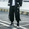 メンズパンツヒップホップカーゴ少年 Techwear ストリートゴシック黒ズボン学生ヒッピーボトムスポケットモール