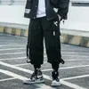 남성용 바지 힙합 카고 보이 Techwear Streetwear 고딕 블랙 바지 학생 히피 바지 포켓 몰