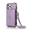 Женщины Crossbody Card Кошелек Телефон Чехлы Flip PU Кожаный Магнит с Ремешком Для iPhone 13 Pro Max 12 11 XS XR