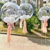 50 pz 12/18/20/24 pollici Luminoso Trasparente Bobo Bubble Ballons Natale Matrimonio Compleanno Decorazioni Festa Palloncini Elio 211211