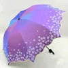 Schöner Glanz Reflektierende Damen Regenschirm Blumenblüte Prinzessin Mädchen Blumenschirme UV Sonnenschirm Falten Paraguas Geschenk US098 210320