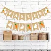 Décorations de Pâques Lapin Toile De Jute Bannière Drapeaux Lapin Carotte Suspendu Bunting Guirlande Printemps Party Favors Cheminée Décor XBJK2201