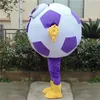 Halloween paars voetbal mascotte kostuum hoge kwaliteit cartoon voetbal thema karakter carnaval unisex volwassenen maat kerst verjaardag partij outdoor outfit