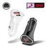 12W PD USB Typ C2 Podwójne porty Ładowarka samochodowa Auto Adaptery zasilania dla iPhone 11 12 Samsung LG Android Telefon z pudełkiem Wybierz 18 W