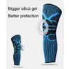 Lengthen Sports Knee Pads Nylon Silicone Spring Compression Knee Brace Leg Sleeve Calf Protector Knee Support Running Kneepads Q0913