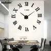 Muhsein Modern Wall Clock 3D Rals Clock Большой размер DIY Склейка на стенах часы домашний декор часы немой Quartz Watch 210325