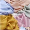 Bandanas Wraps Chapeaux, Foulards Gants Mode Aessories10Pcs Chiffon Crinkle Insert Bit Hijabs Design Musulman Wrap Foulard Foulard Drop Deliv