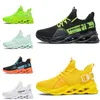 Ucuz Marka Olmayan Erkek Kadın Koşu Ayakkabıları Bıçak Nefes Ayakkabı Siyah Beyaz Göl Yeşil Turuncu Sarı Erkek Eğitmenler Açık Spor Sneakers