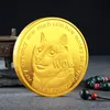Doge Coin Arti e mestieri Doppia faccia Cane in metallo Moneta commemorativa Testa di animale Medaglia Collezione Regalo Oro argento8543885