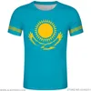 KAZAKHSTAN t shirt diy free custom made name number kaz t-shirt nation flag kz russian kazakh country college print clothes X0602