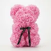 25cm vitrosabjörn Konstgjord blomma Rose Teddy Bear för Alla hjärtans födelsedag Julklapp Y0630