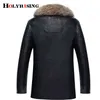 Holyrising Real Raccoon الفراء طوق الرجال فو الجلود جاكيتات الشتاء رشاقته معطف jaqueta دي كورو chaqueta الرجال بو الجلود 18536-5 211201