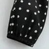 Wiosna Kobiety Polka Dot Printing Mini Koszula Sukienka Kobieta Wzburzyć Z Długim Rękawem Ubrania Dorywczo Los Loose Vestido D7023 210430