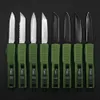 8 Kinds Of Outdoor Tactical Hunting Automatic knife D2 Steel Stone Washing/blackening Blade Aviation Aluminum Green Handle EDC multifunctional tool