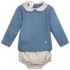 Spanischen Stil Baby Jungen Kleidung Set Infant Gestrickte Pullover Tops Kurze Hosen Kinder Boutique Pullover Großhandel Kleidung Y1024